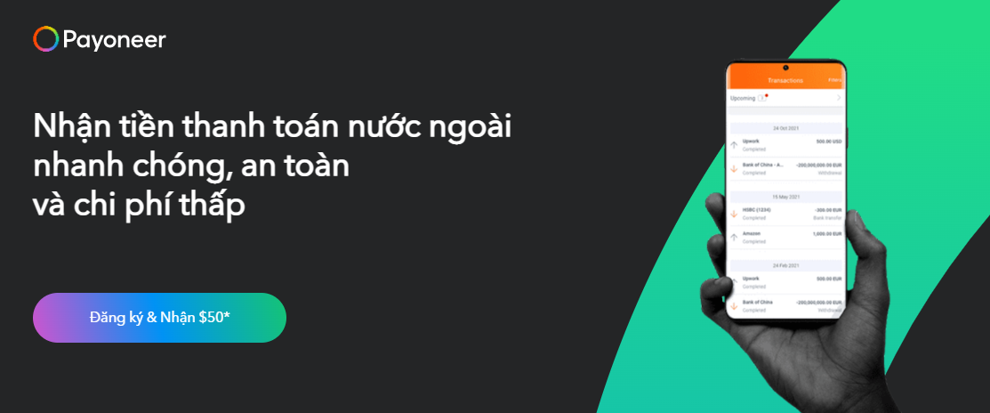 Đăng ký Payoneer nhận 50 đô miễn phí Đăng ký Payoneer nhận 50 đô miễn phí