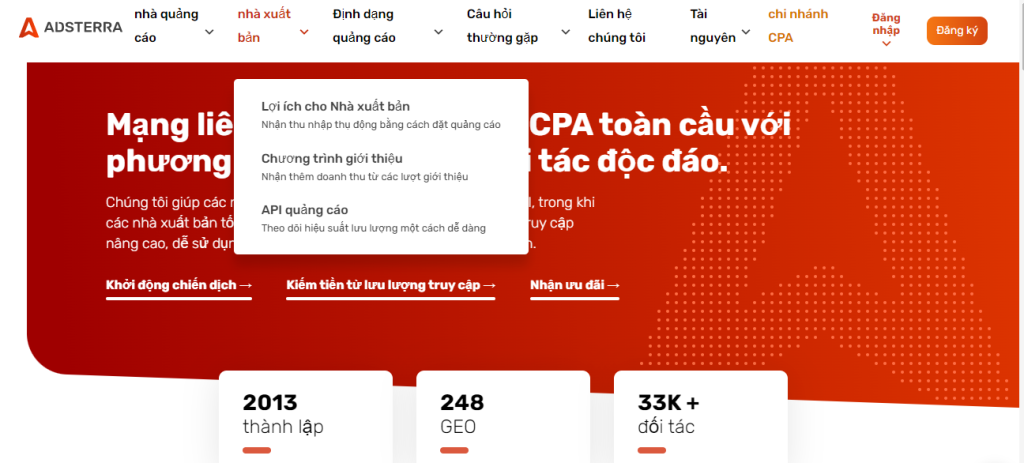 Một số chương trình dành cho nhà sản xuất trên Adsterra