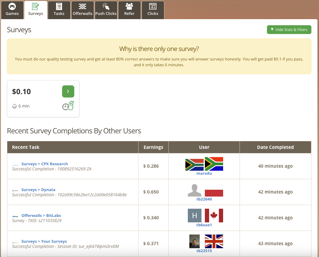 Khảo sát Timebucks