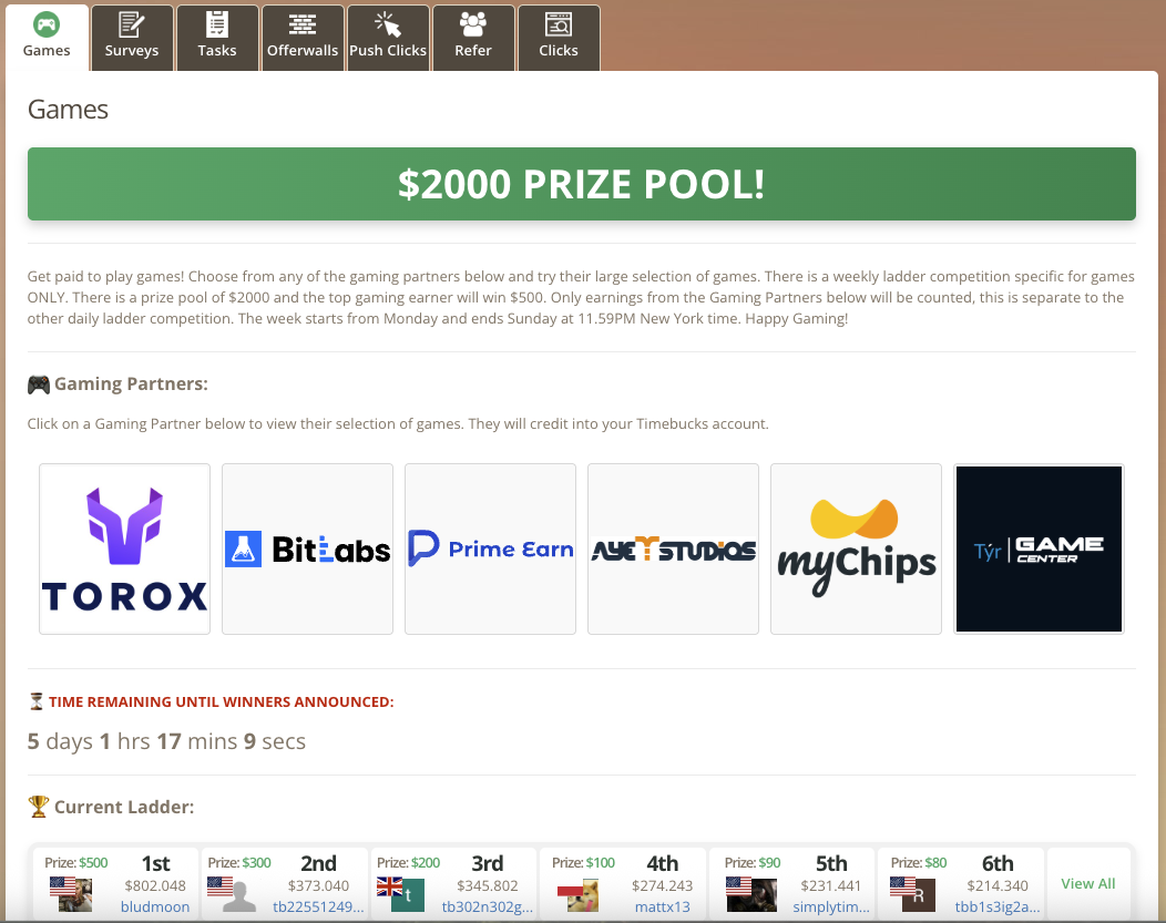 Trò chơi Timebucks