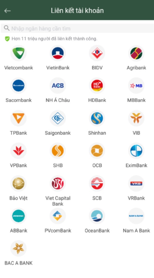 liên kết ví momo