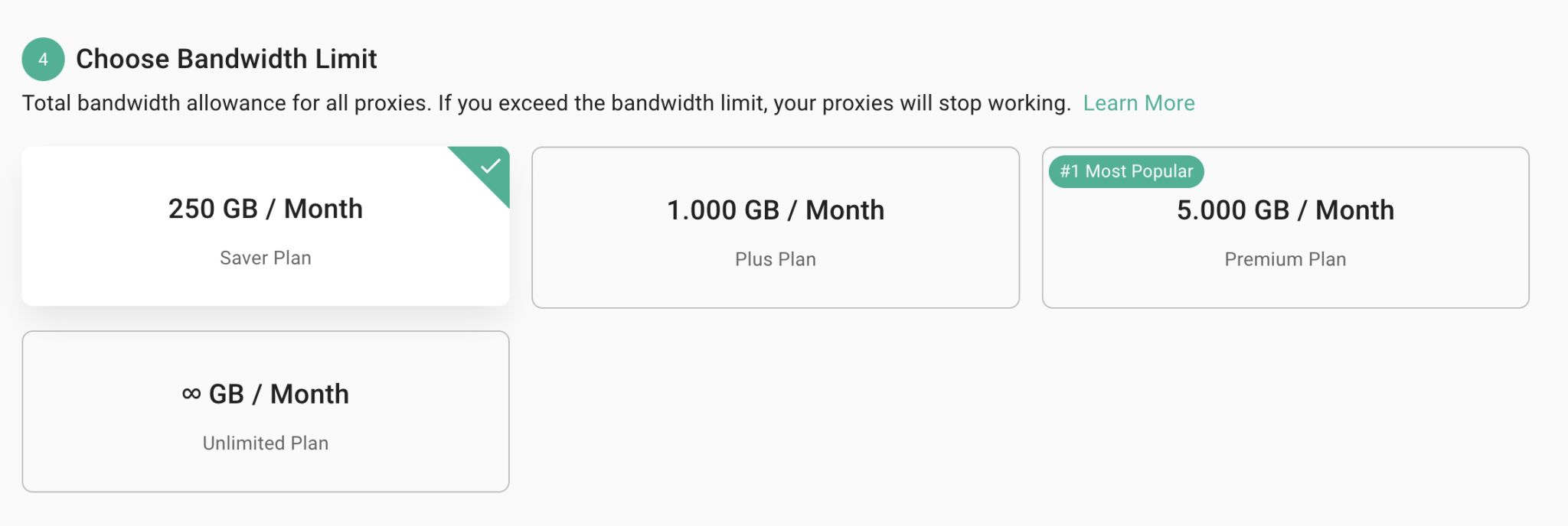 Chọn tổng băng thông